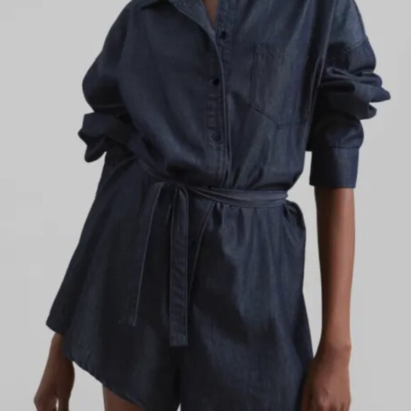 Frankie Shop Wren Denim Romper - Raw Wash - Picture 2 of 2
